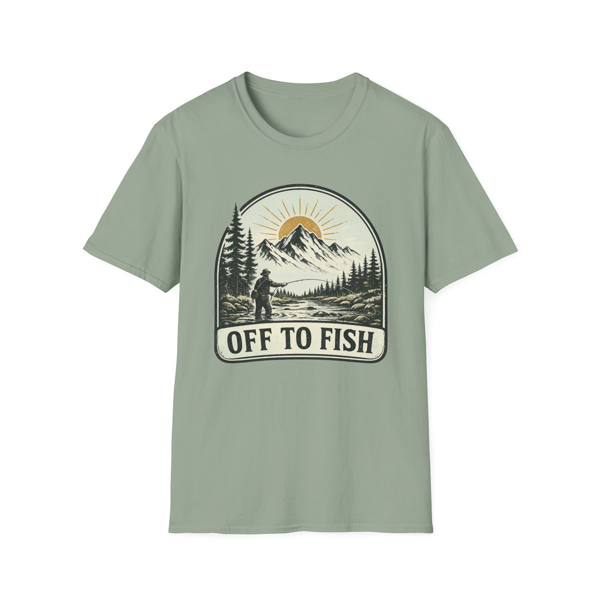 Off To Fish T-Shirt - Stream