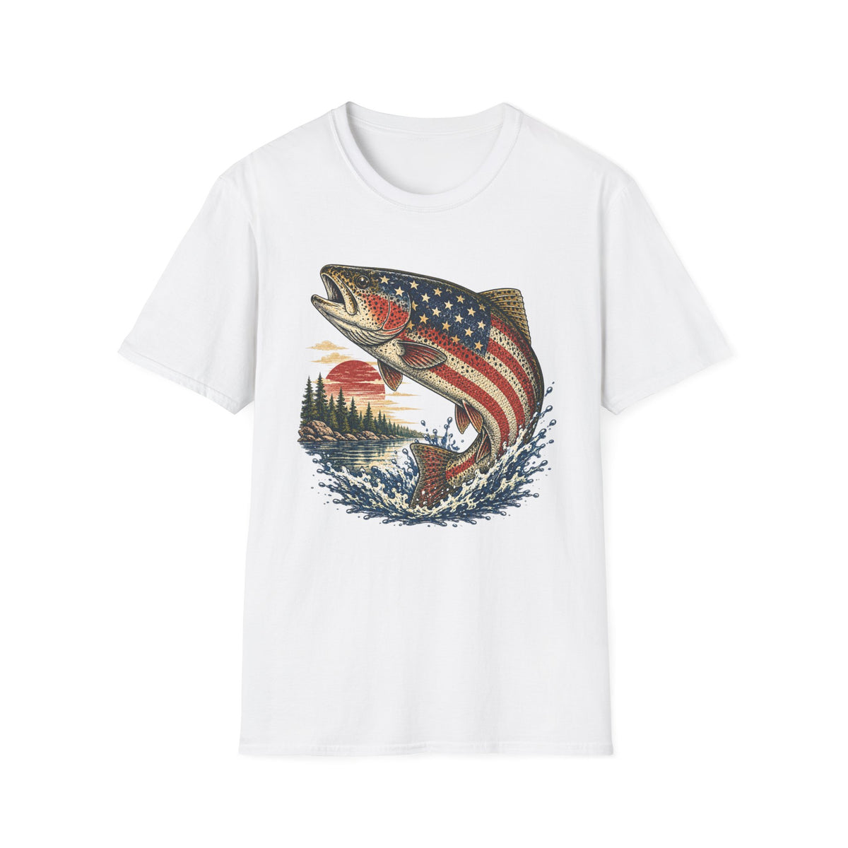 American Flag Trout T-Shirt