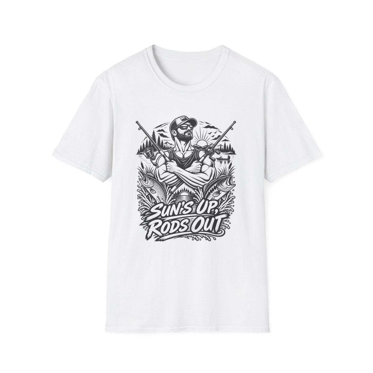 Suns Up Rods Out BW T-Shirt