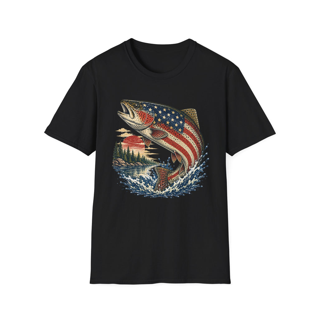 American Flag Trout T-Shirt