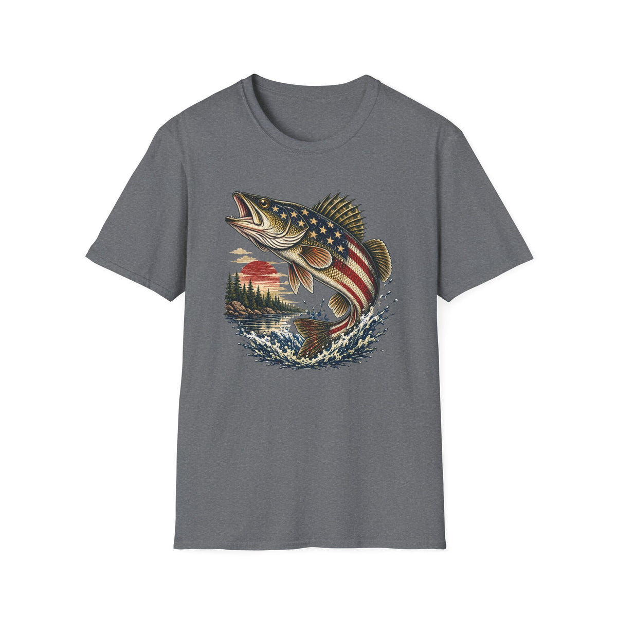 American Flag Walleye T-Shirt