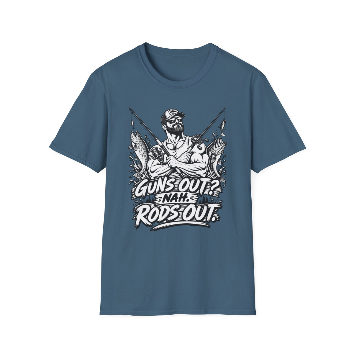 Guns Out NAH Rods Out BW T-Shirt