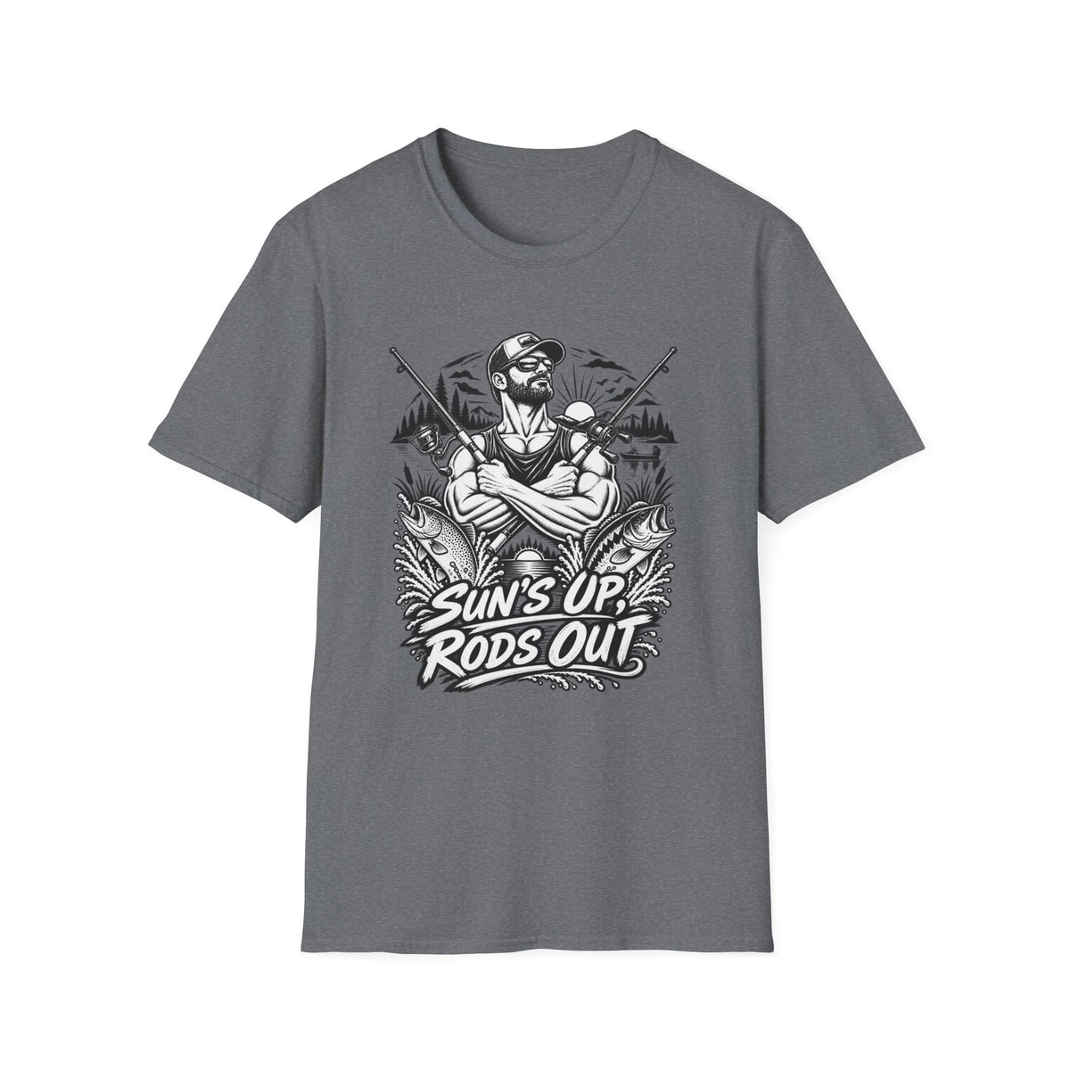 Suns Up Rods Out BW T-Shirt
