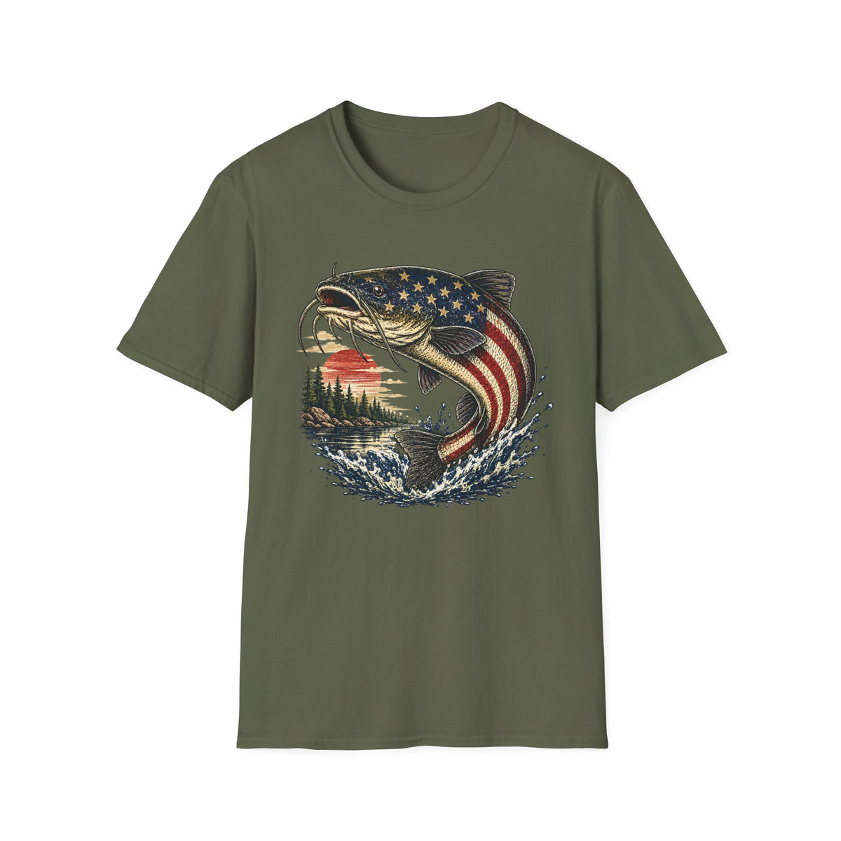 American Flag Catfish T-Shirt
