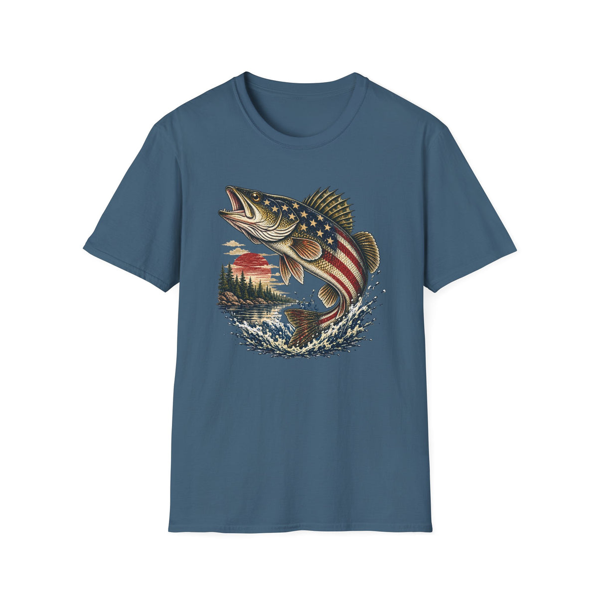 American Flag Walleye T-Shirt