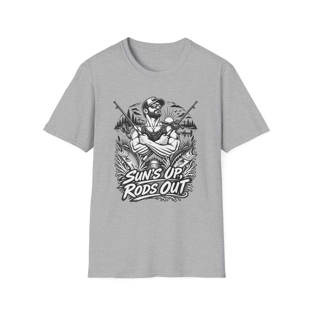 Suns Up Rods Out BW T-Shirt