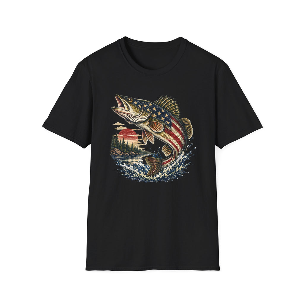 American Flag Walleye T-Shirt