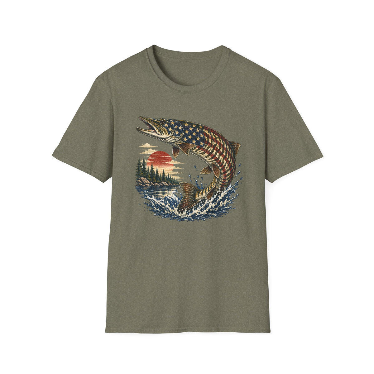 American Flag Musky T-Shirt