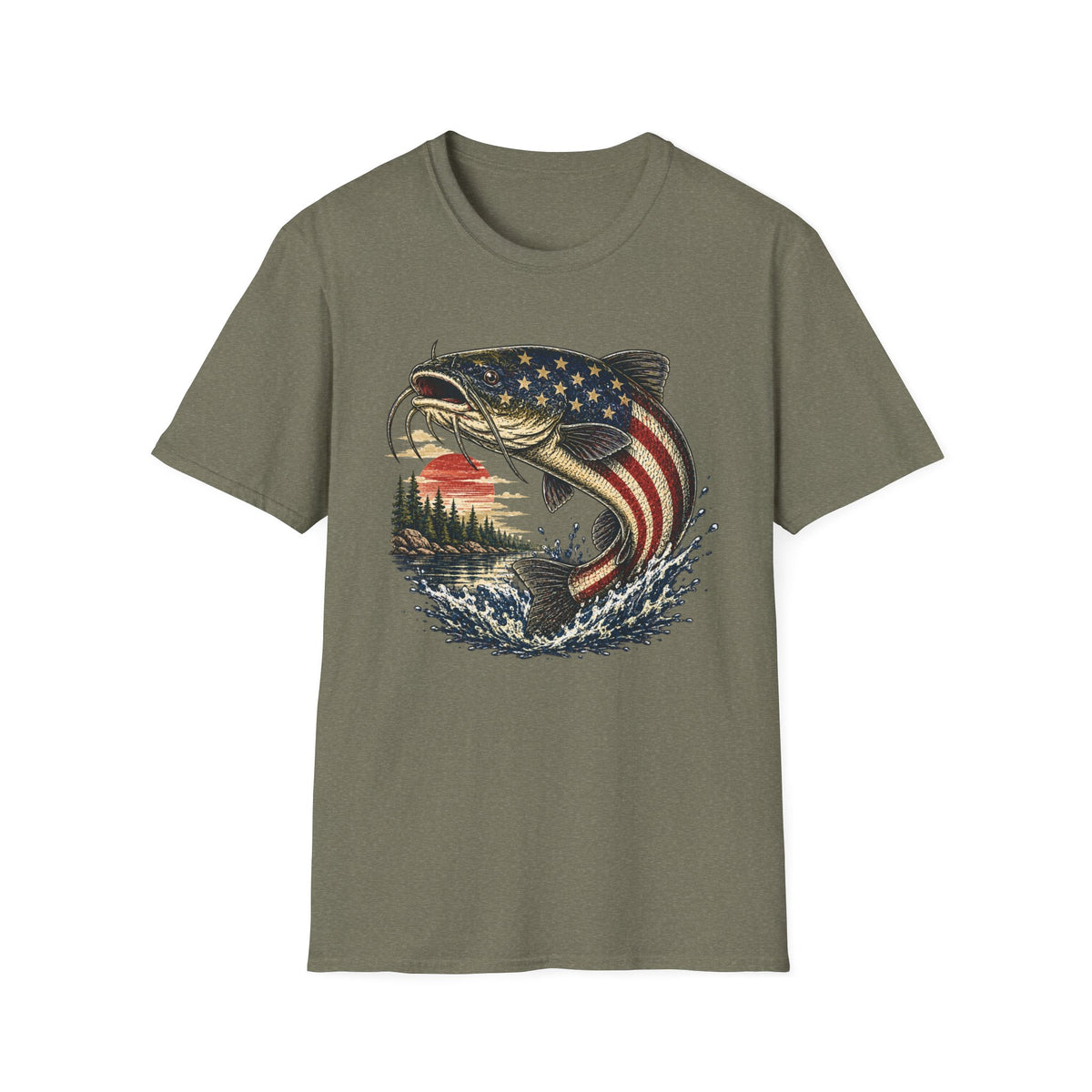 American Flag Catfish T-Shirt