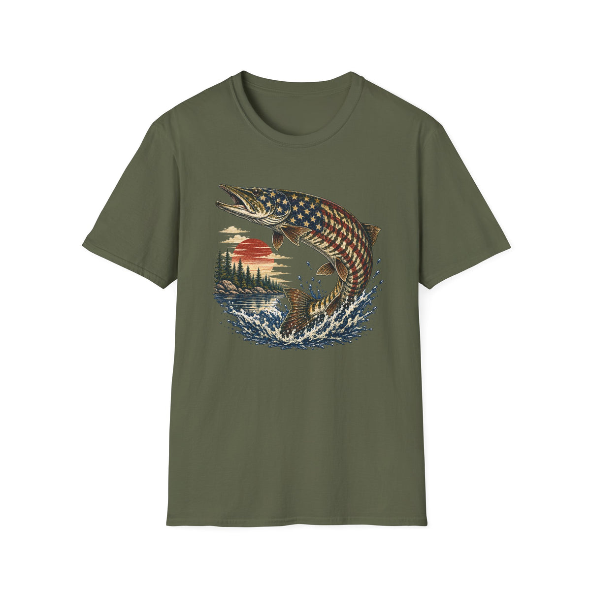 American Flag Musky T-Shirt