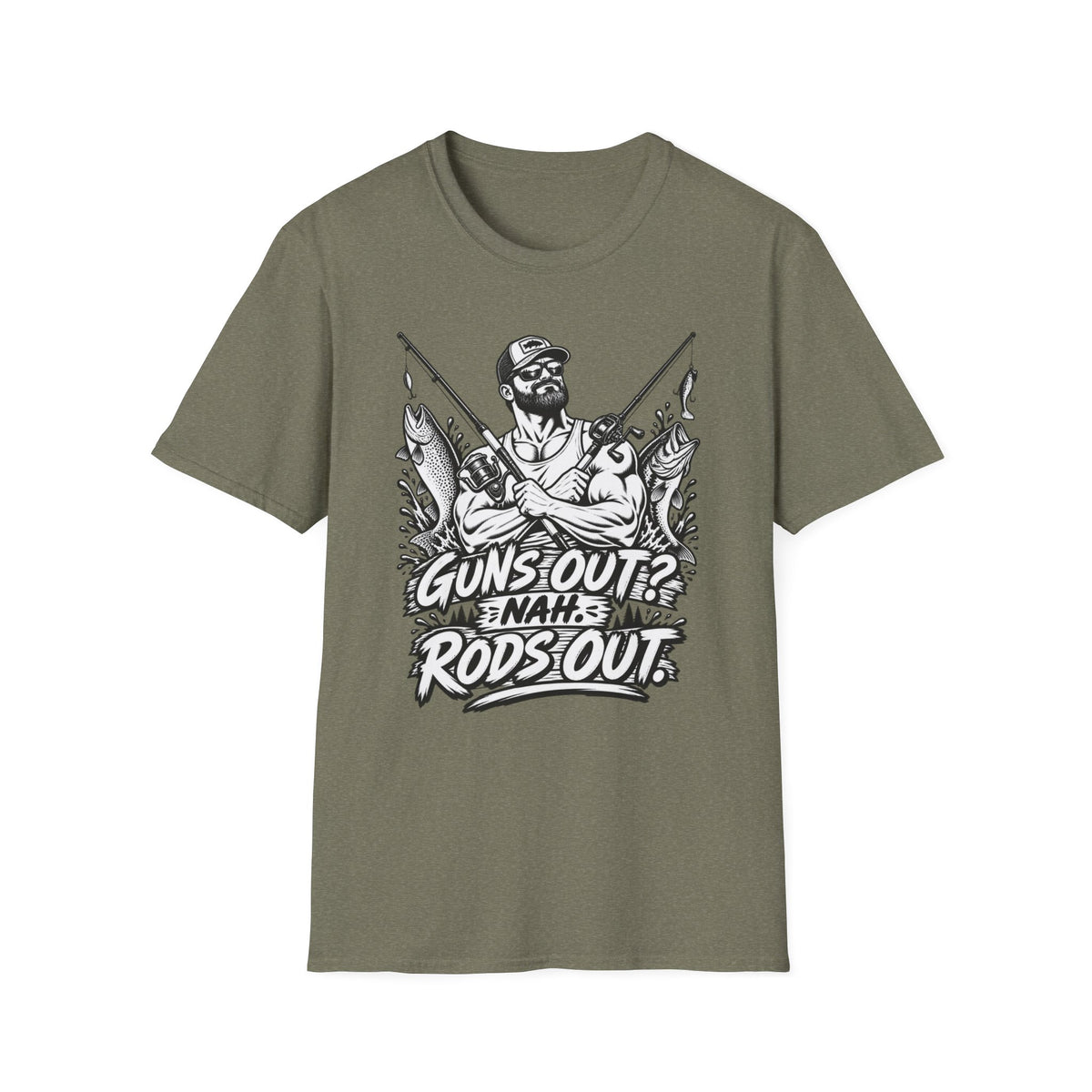 Guns Out NAH Rods Out BW T-Shirt