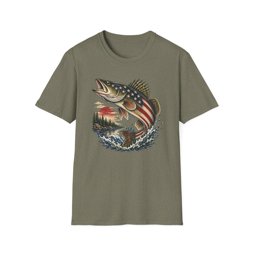 American Flag Walleye T-Shirt