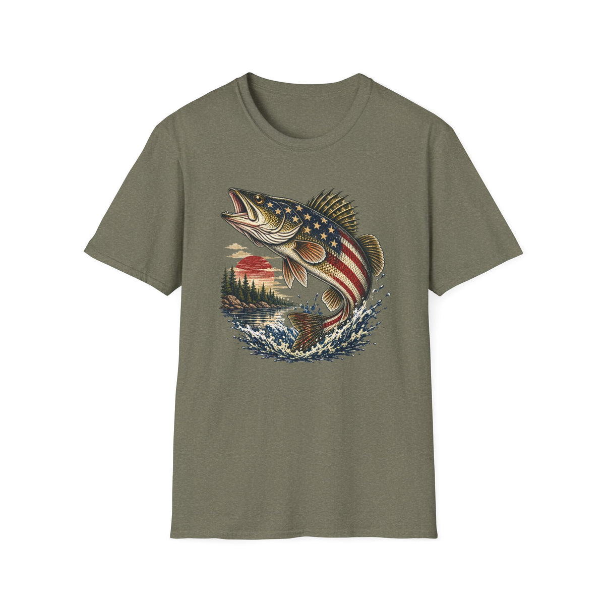 American Flag Walleye T-Shirt