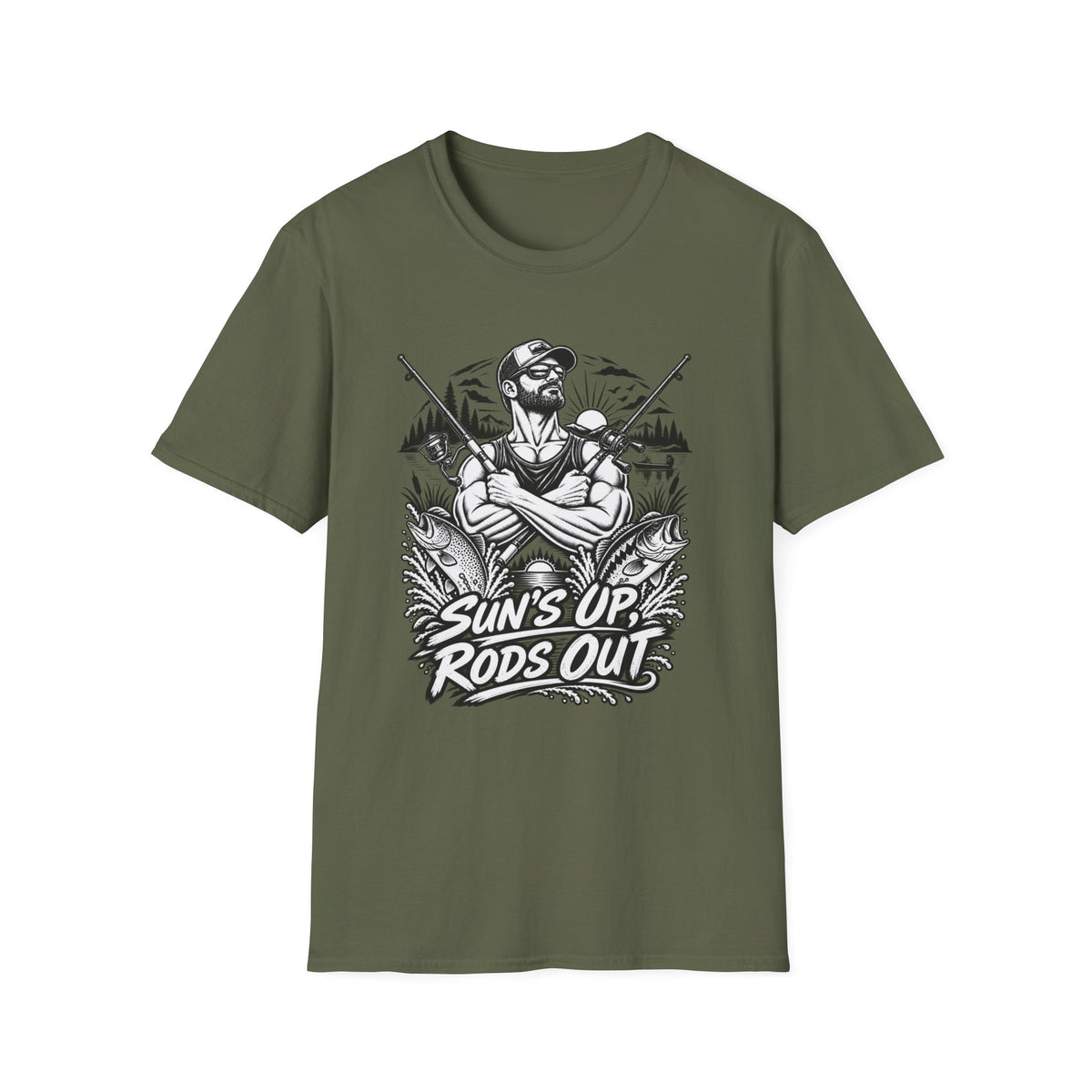 Suns Up Rods Out BW T-Shirt
