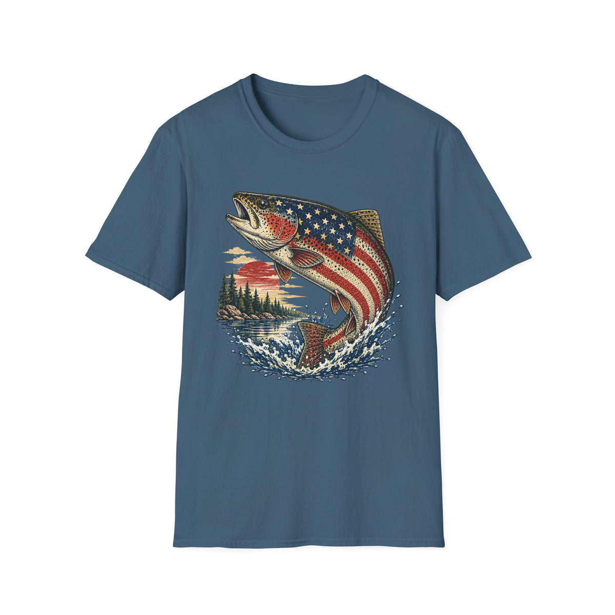 American Flag Trout T-Shirt