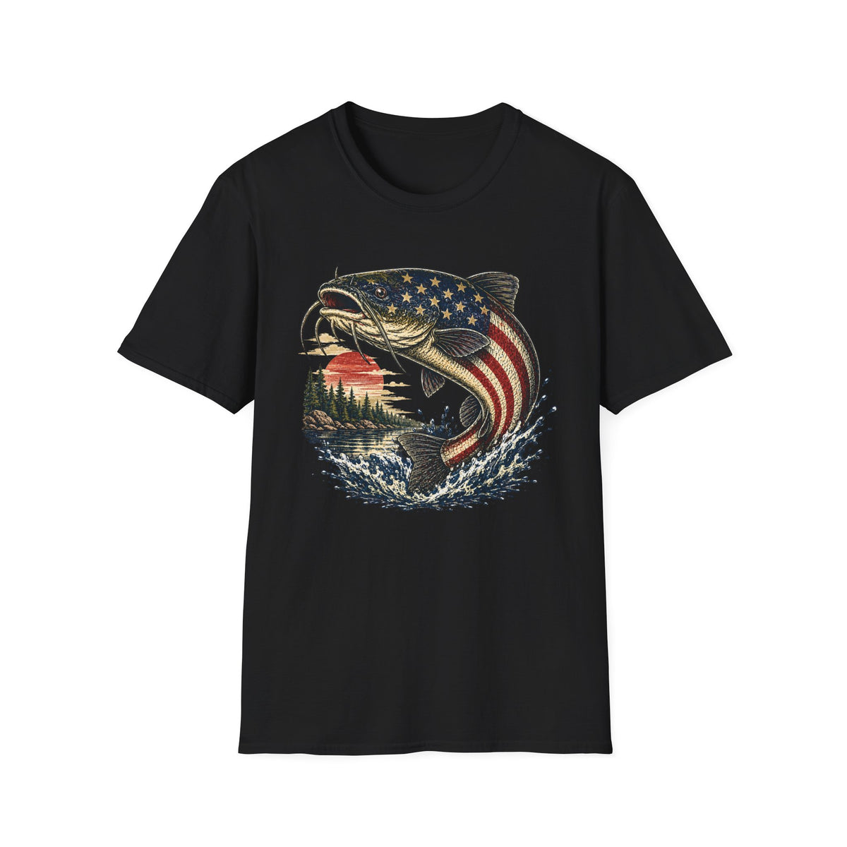 American Flag Catfish T-Shirt