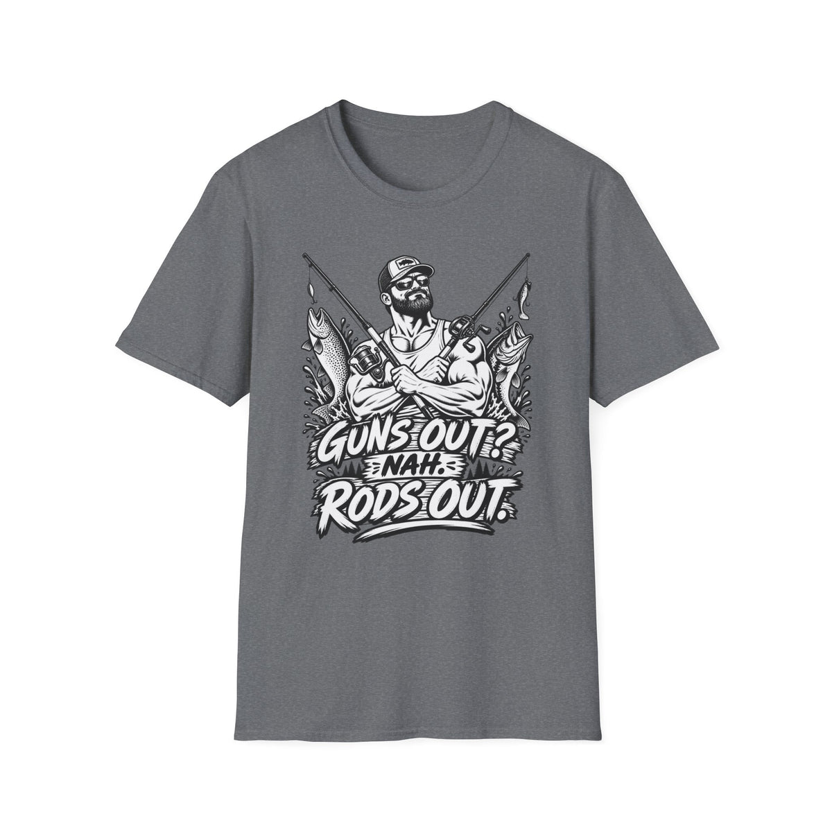 Guns Out NAH Rods Out BW T-Shirt