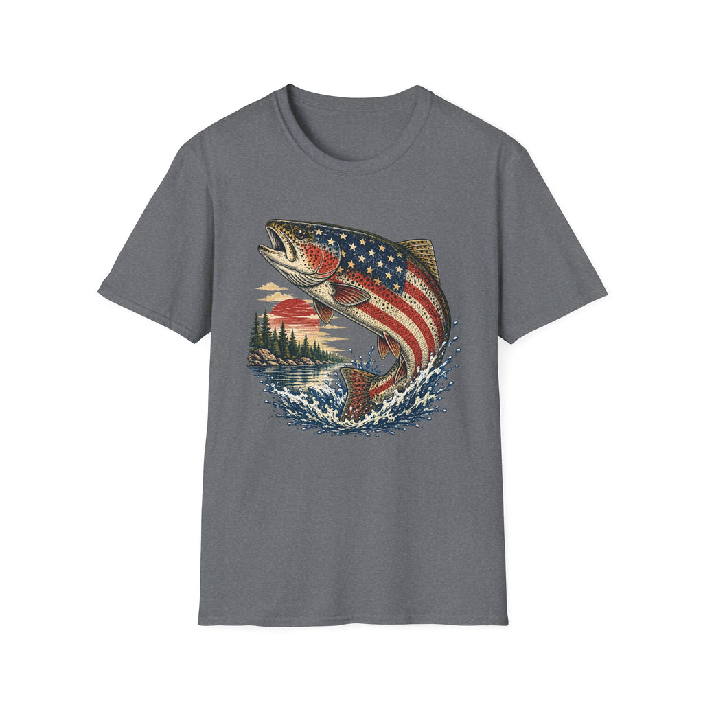 American Flag Trout T-Shirt