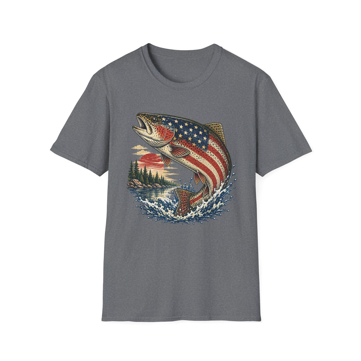 American Flag Trout T-Shirt